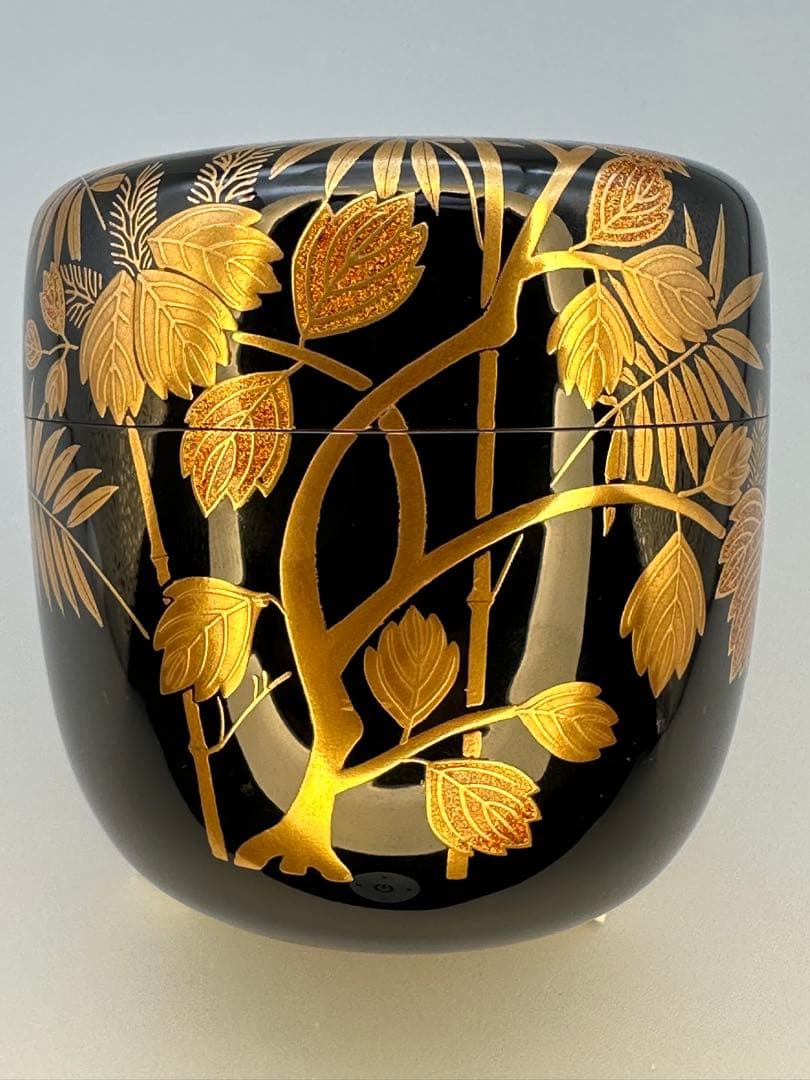 Kiritake Maki-e Large Natsume Tea Caddy by Horinouchi Sōwan - Omotesenke Grand Master Box Inscription, Signed Paulownia Box