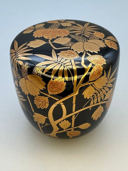 Kiritake Maki-e Large Natsume Tea Caddy by Horinouchi Sōwan - Omotesenke Grand Master Box Inscription, Signed Paulownia Box