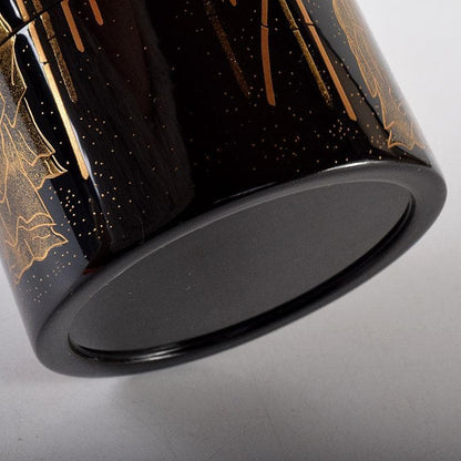Yoshida Shoun Seven Sages Maki-e Negoro Natsume Gold Lacquer Tea Caddy