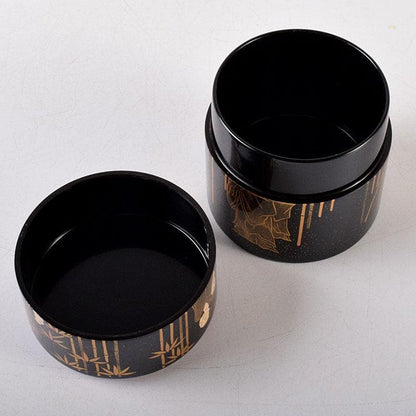 Yoshida Shoun Seven Sages Maki-e Negoro Natsume Gold Lacquer Tea Caddy