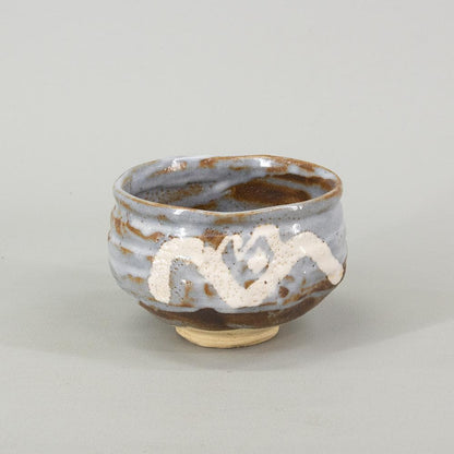 Nezumi Shino Chawan "Fukuju" by Noda Tozan — Daitokuji Inscription, Signed Box, Mino Ware Matcha Bowl