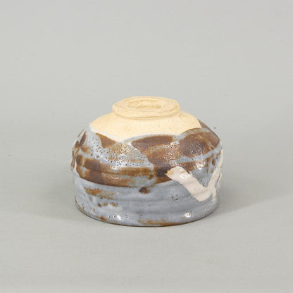 Nezumi Shino Chawan "Fukuju" by Noda Tozan — Daitokuji Inscription, Signed Box, Mino Ware Matcha Bowl