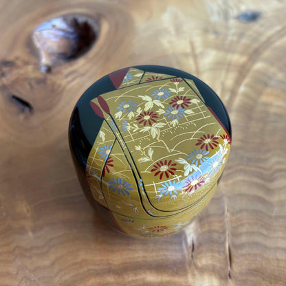 Taga-sode Maki-e Natsume by Nakamura Kosai — Chrysanthemum & Bush Clover, Tomobako