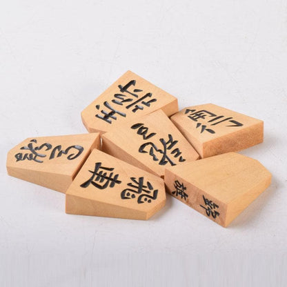 Vintage Shogi Set by Isshin, Boxwood Lacquer Pieces with Storage Box