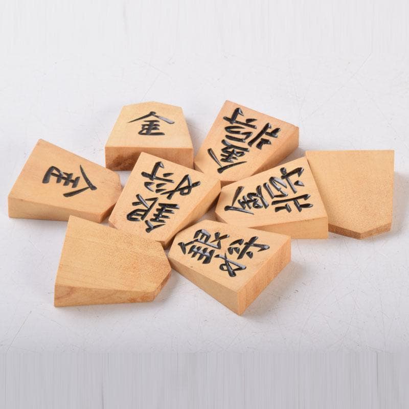 Vintage Shogi Set by Isshin, Boxwood Lacquer Pieces with Storage Box