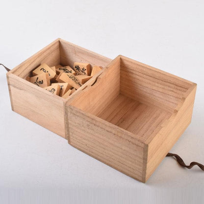 Vintage Shogi Set by Isshin, Boxwood Lacquer Pieces with Storage Box