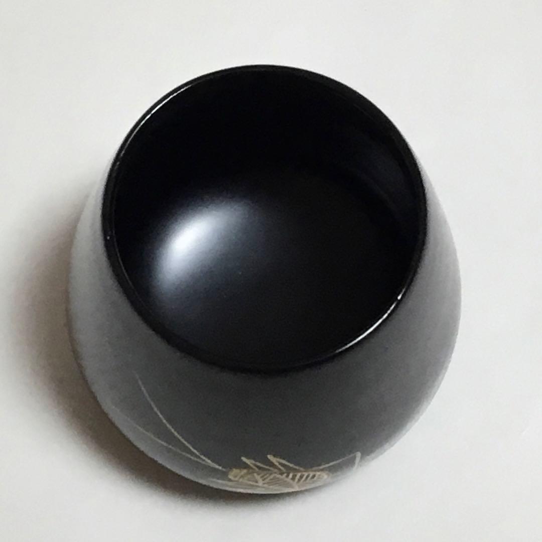 Suzumushi Maki-e Nasu-gata Chaki by Chikuryō — Black Lacquer Tea Caddy with Bell Cricket Motif, Tomobako