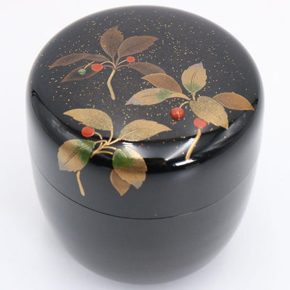 Tanaka Soryo Chu-Natsume with Yabukoj Ardisia Maki-e on Nashiji Ground, Signed Box
