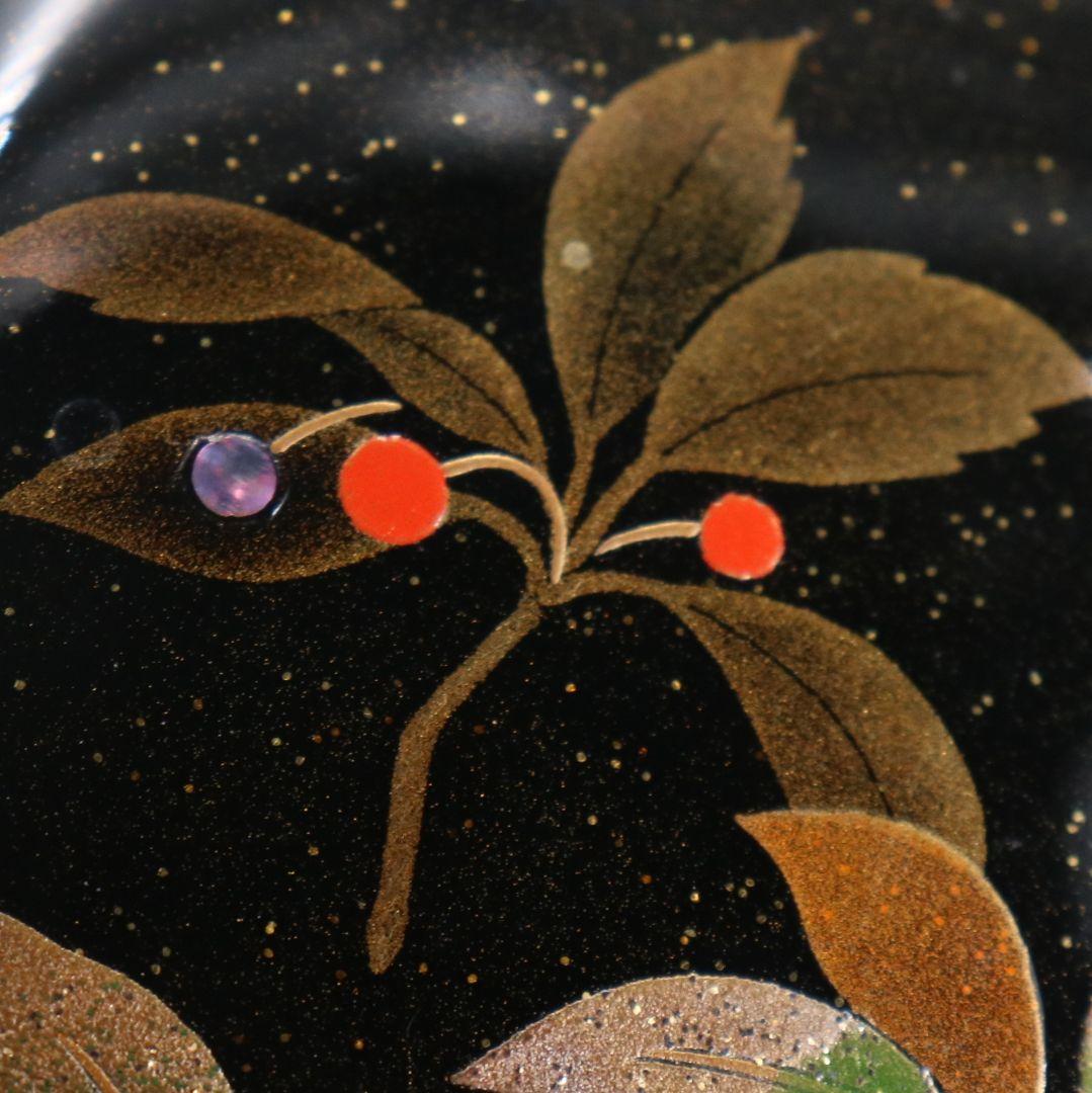 Tanaka Soryo Chu-Natsume with Yabukoj Ardisia Maki-e on Nashiji Ground, Signed Box