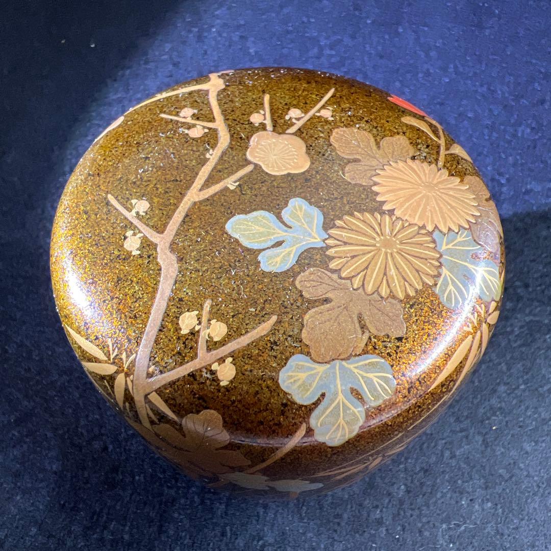 Nashiji Shikunshi Natsume by Yamashita Shunpo – Wajima Lacquer – Makie Art – Japan