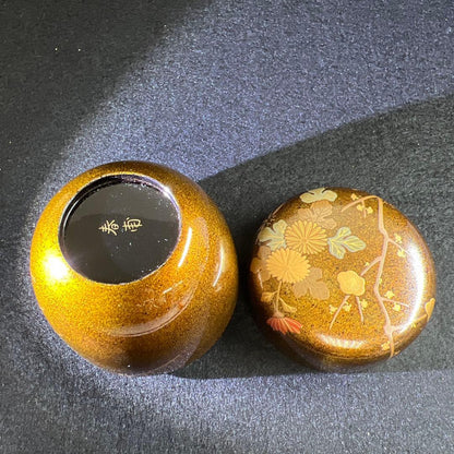 Nashiji Shikunshi Natsume by Yamashita Shunpo – Wajima Lacquer – Makie Art – Japan