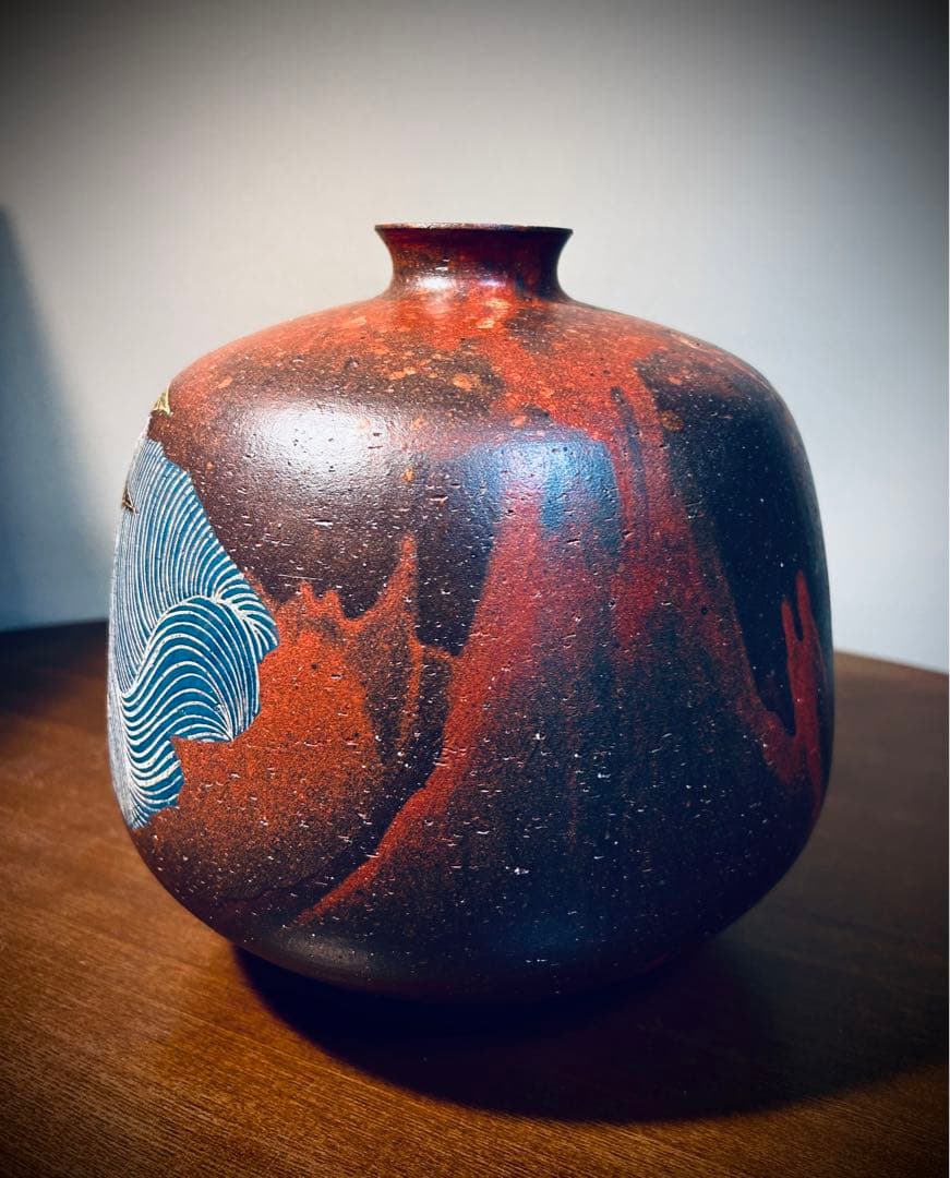 Tanishiki Masato Gasai Kutani Vase - Dual Cranes Moon and Waves