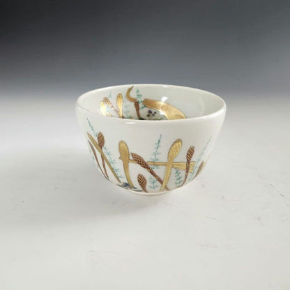 Kyoto Ninsei-style Chawan 'Haru no Michi' by Hashimoto Eihō, Wood Box