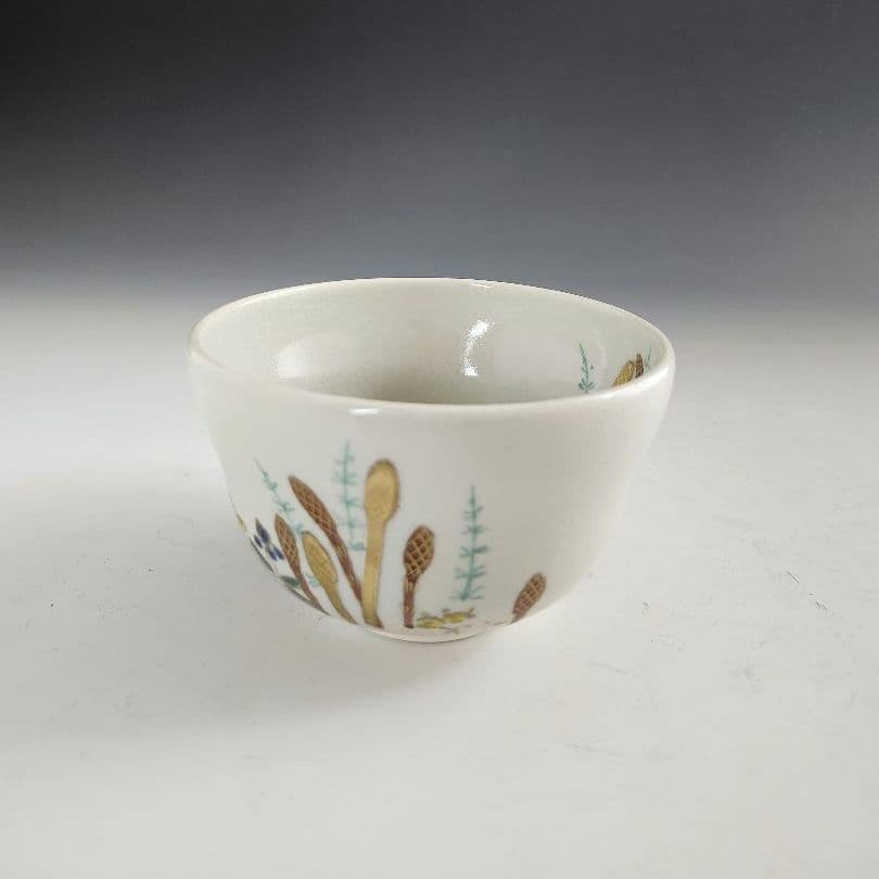 Kyoto Ninsei-style Chawan 'Haru no Michi' by Hashimoto Eihō, Wood Box