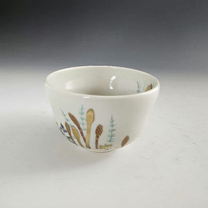 Kyoto Ninsei-style Chawan 'Haru no Michi' by Hashimoto Eihō, Wood Box