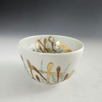 Kyoto Ninsei-style Chawan 'Haru no Michi' by Hashimoto Eihō, Wood Box