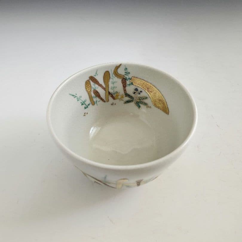 Kyoto Ninsei-style Chawan 'Haru no Michi' by Hashimoto Eihō, Wood Box
