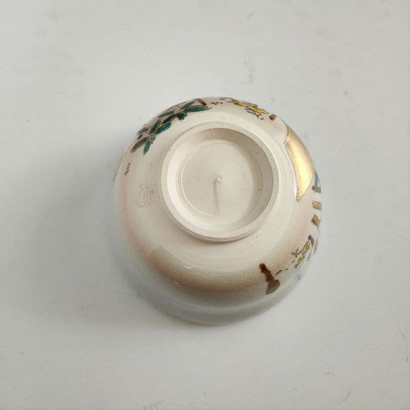Kyoto Ninsei-style Chawan 'Haru no Michi' by Hashimoto Eihō, Wood Box