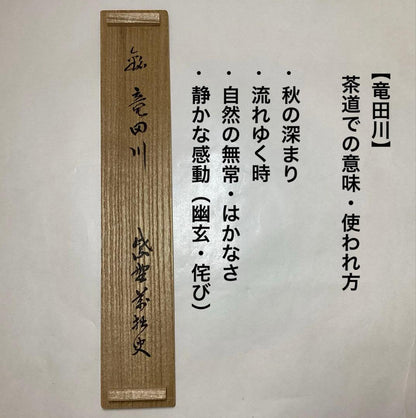 Spotted Bamboo Chashaku Tatsutagawa by Bansetsu Gomatake Tea Scoop Autumn Motif