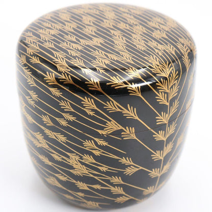 Mebari Yanagi Maki-e O-Natsume by Takeuchi Kosai - Willow Gold Lacquer Tea Caddy