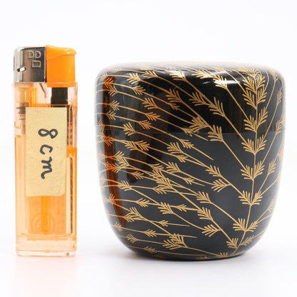 Mebari Yanagi Maki-e O-Natsume by Takeuchi Kosai - Willow Gold Lacquer Tea Caddy