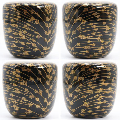 Mebari Yanagi Maki-e O-Natsume by Takeuchi Kosai - Willow Gold Lacquer Tea Caddy