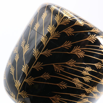 Mebari Yanagi Maki-e O-Natsume by Takeuchi Kosai - Willow Gold Lacquer Tea Caddy