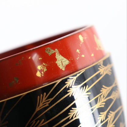Mebari Yanagi Maki-e O-Natsume by Takeuchi Kosai - Willow Gold Lacquer Tea Caddy