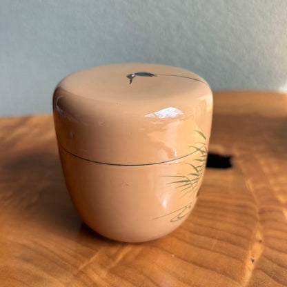Kingfisher Maki-e Lacquer Tea Caddy by Nakatake Shoho — White Natsume with Signed Box