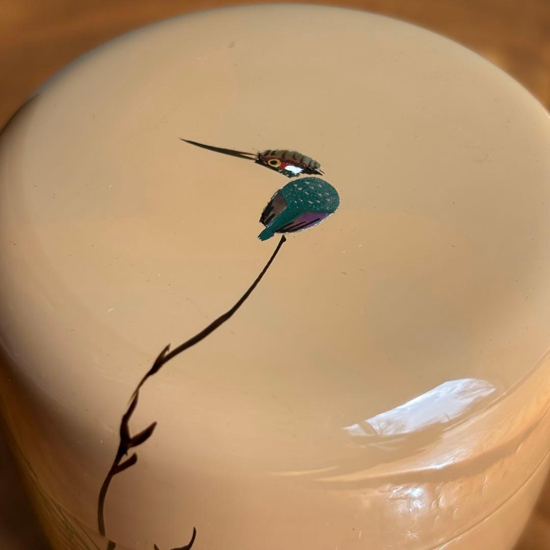 Kingfisher Maki-e Lacquer Tea Caddy by Nakatake Shoho — White Natsume with Signed Box