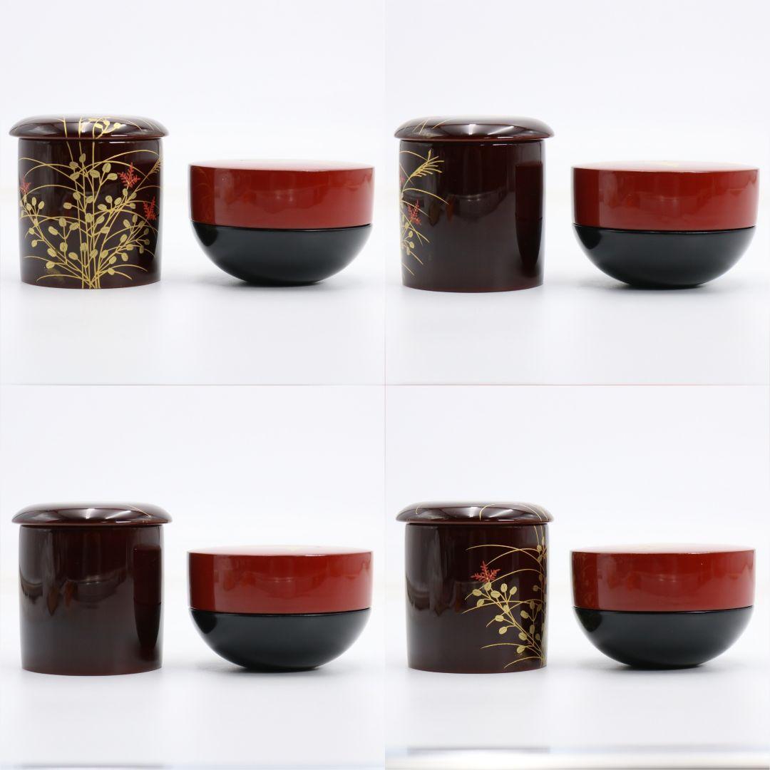 Set of 4 Seasonal Natsume by Nakamura Kosai — Shiki Natsume Maki-e Tea Caddies, Tomobako
