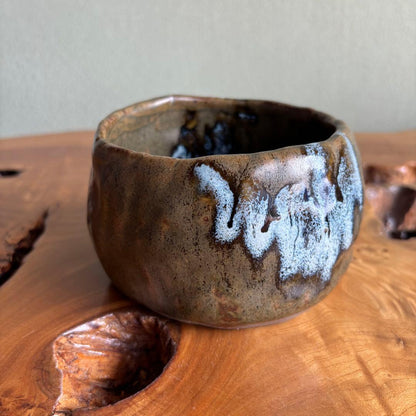 Unknown Artist | Tezukune Chawan | Hand-Built Tea Bowl | White Cascade Glaze | Wabi