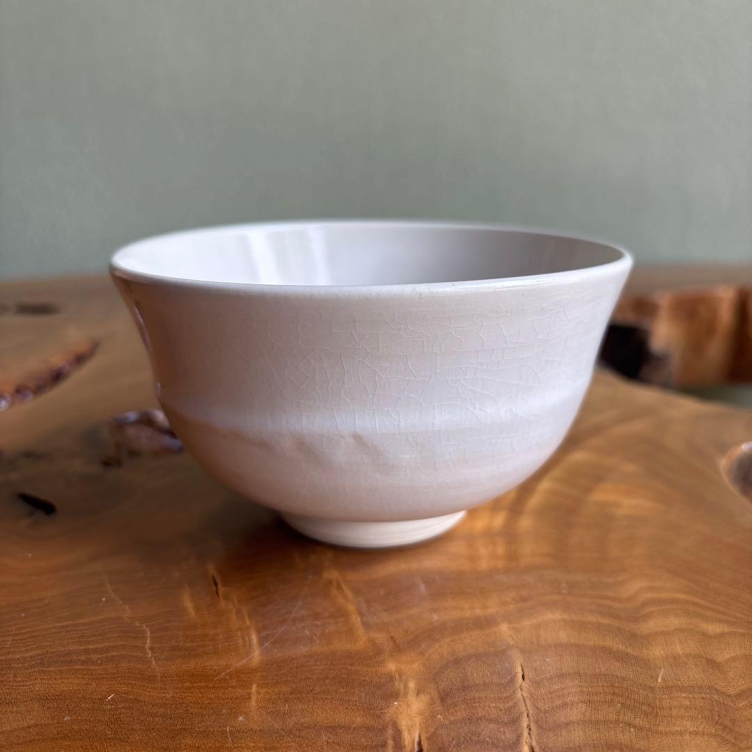 Kiyomizu Ware Matcha Bowl with Chrysanthemum Crest — Chugūji Temple Commission, Shared Wooden Box