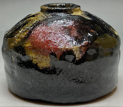 Koetsu-utsushi Black Raku Tea Bowl 'Daifuku' by Kichiemon - Yabunouchi Togetsusai Box