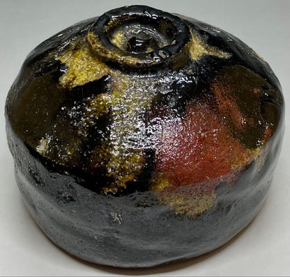 Koetsu-utsushi Black Raku Tea Bowl 'Daifuku' by Kichiemon - Yabunouchi Togetsusai Box