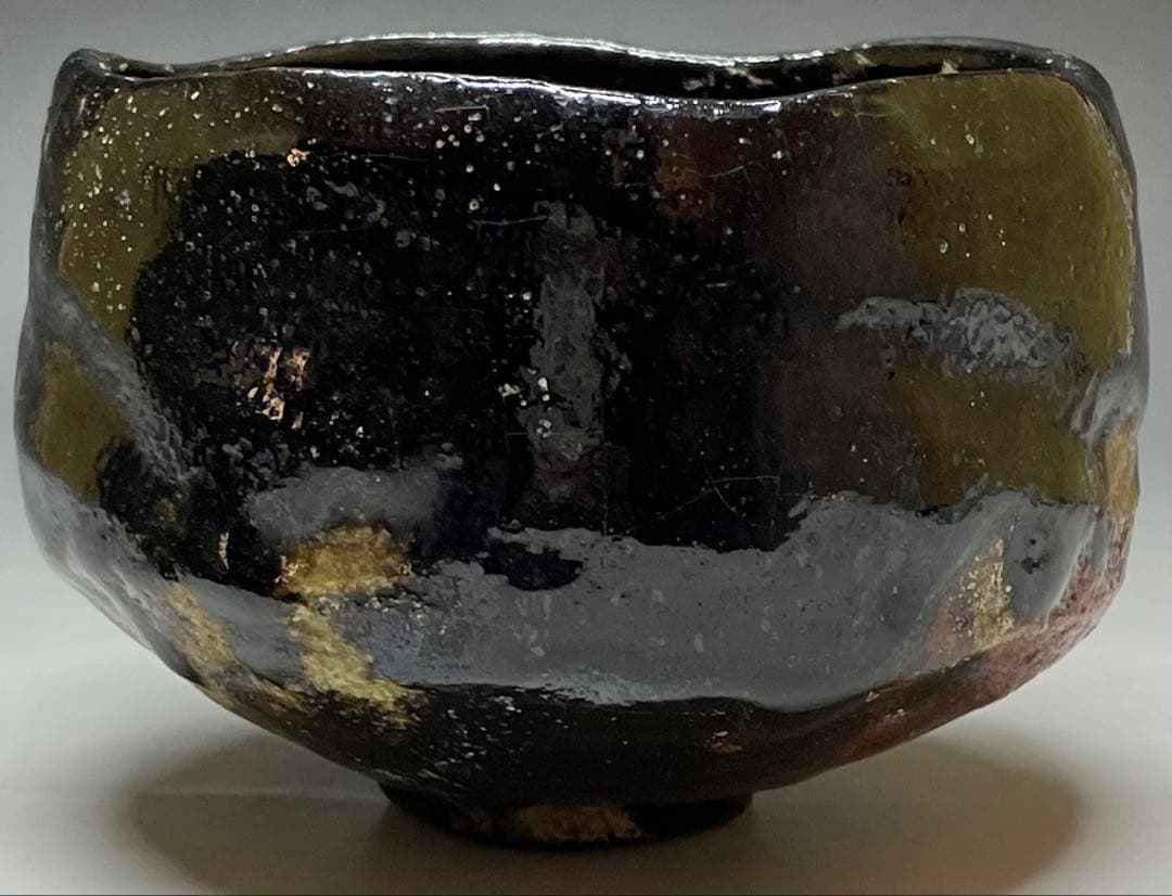 Koetsu-utsushi Black Raku Tea Bowl 'Daifuku' by Kichiemon - Yabunouchi Togetsusai Box
