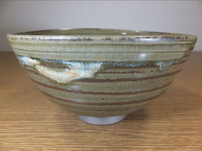 Takatori Ware Tea Bowl by 12th Gen Takatori Hachizan - Ash Glaze Chawan with Signed Box