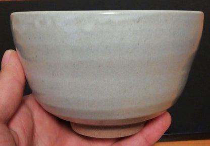 Kenzan Style Chawan by Houzan — Red Plum Painting with Sosei Inscription Box