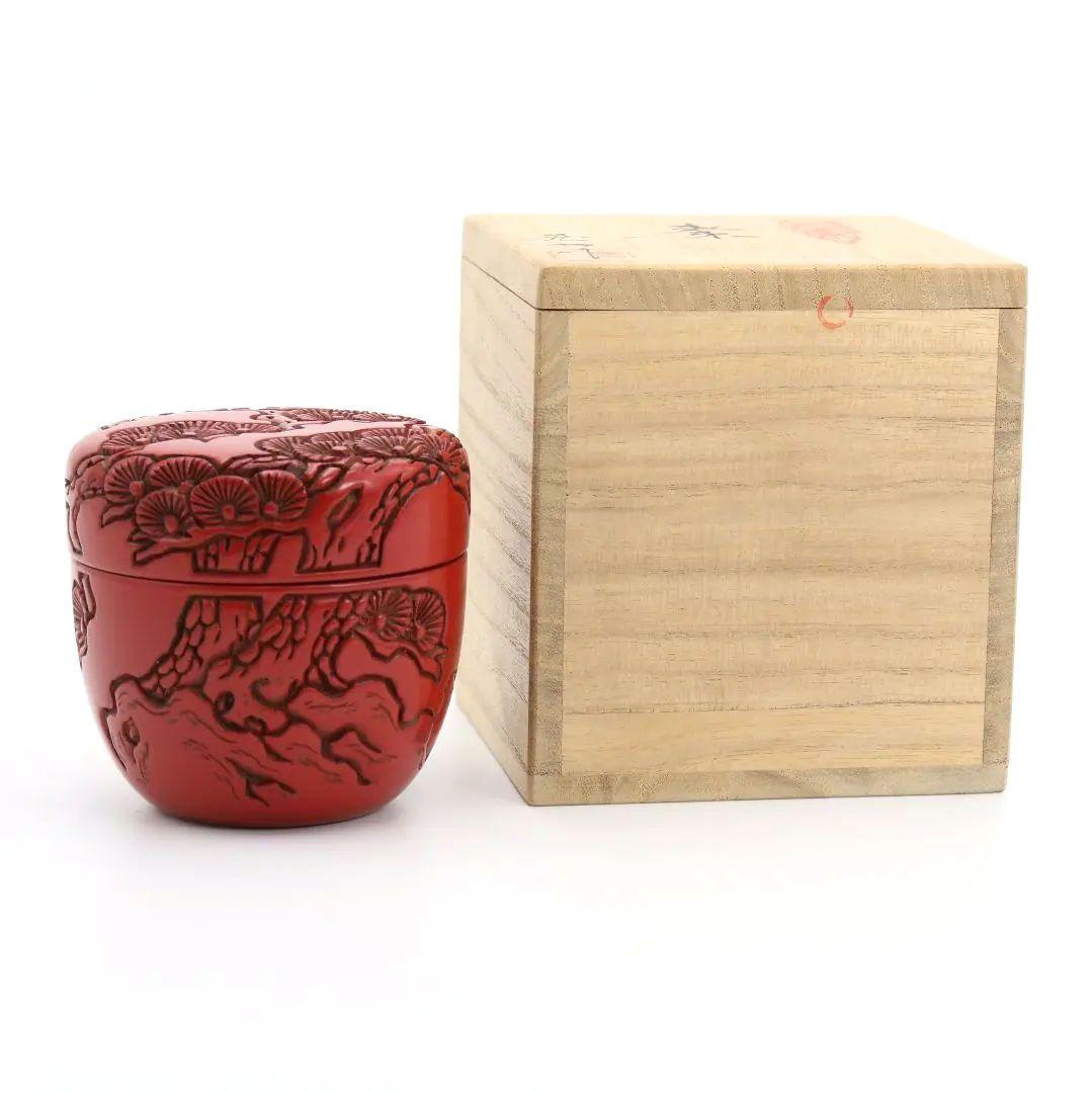 Minohara Koichi Murakami Tsuishu Carved Pine Natsume With Tomobako