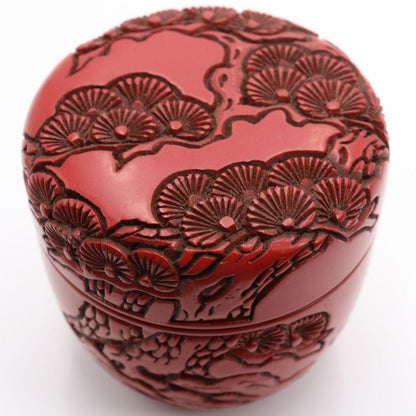 Minohara Koichi Murakami Tsuishu Carved Pine Natsume With Tomobako