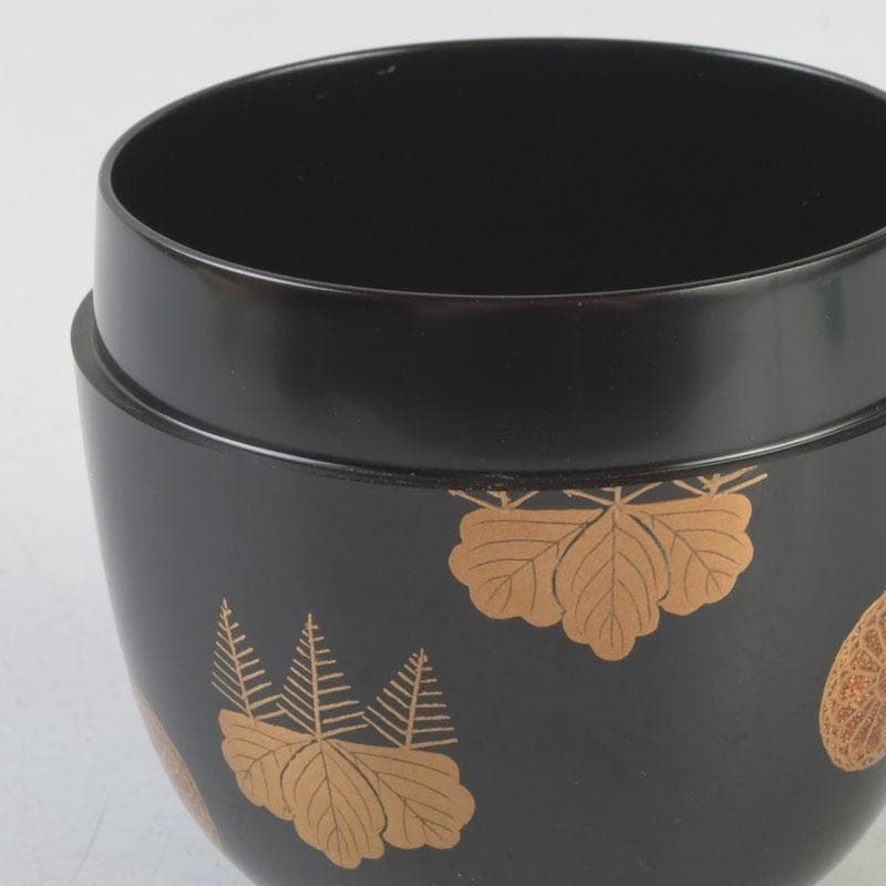 Wajima Lacquer Natsume — Kiku-Kiri Maki-e by Sōhō Mokushiro | Japanese Tea Ceremony