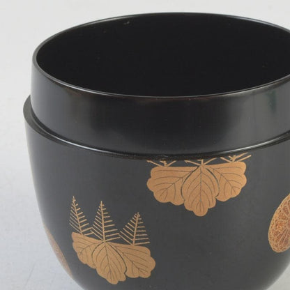Wajima Lacquer Natsume — Kiku-Kiri Maki-e by Sōhō Mokushiro | Japanese Tea Ceremony