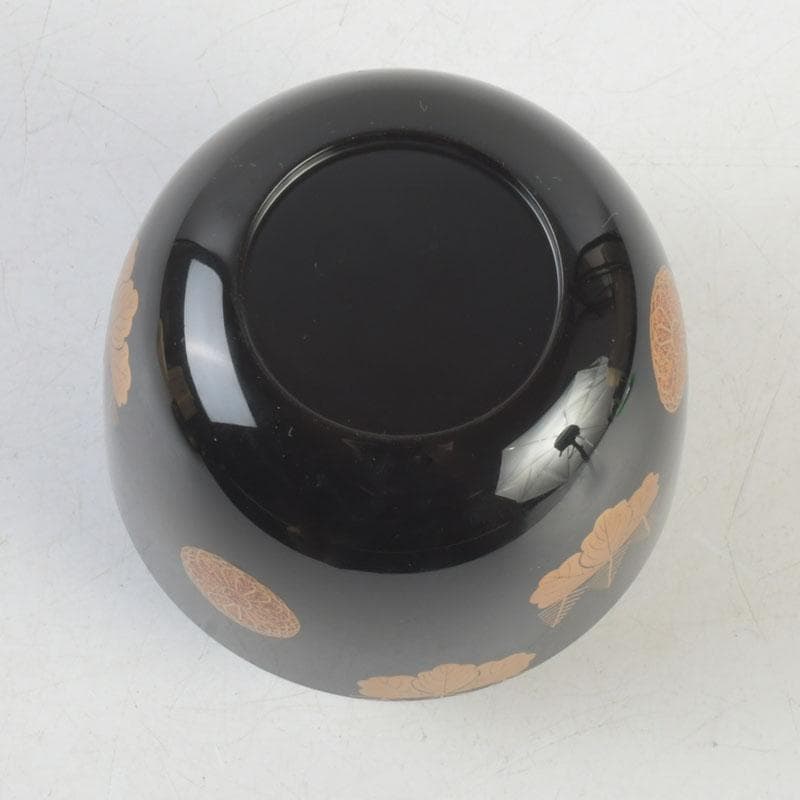 Wajima Lacquer Natsume — Kiku-Kiri Maki-e by Sōhō Mokushiro | Japanese Tea Ceremony