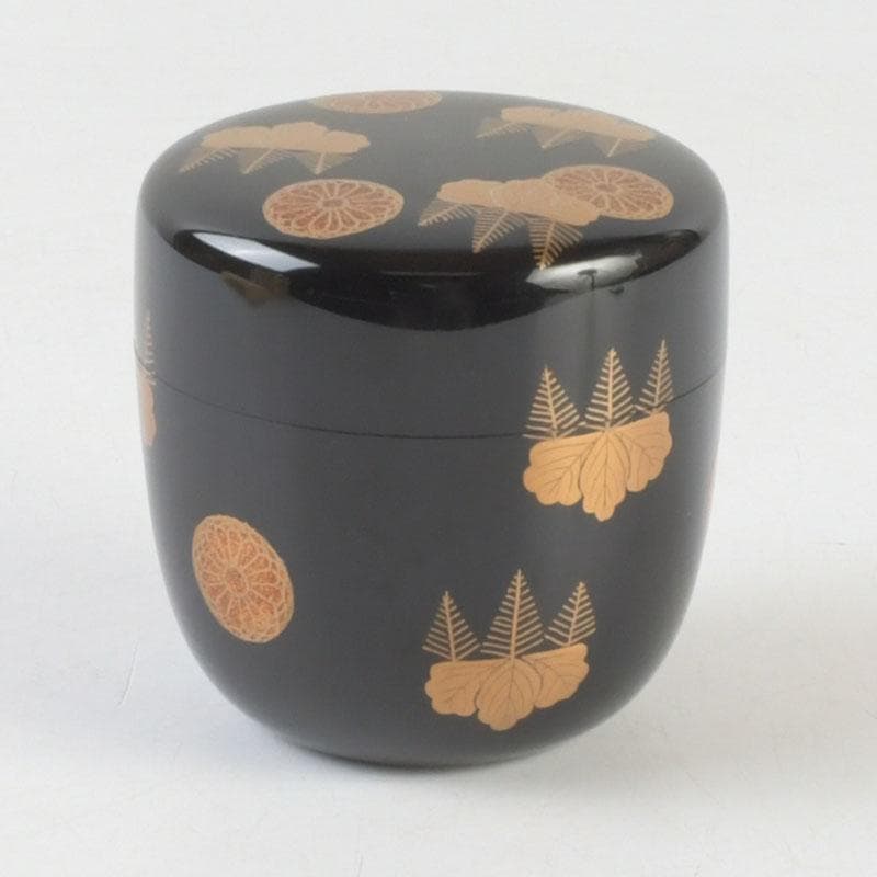 Wajima Lacquer Natsume — Kiku-Kiri Maki-e by Sōhō Mokushiro | Japanese Tea Ceremony