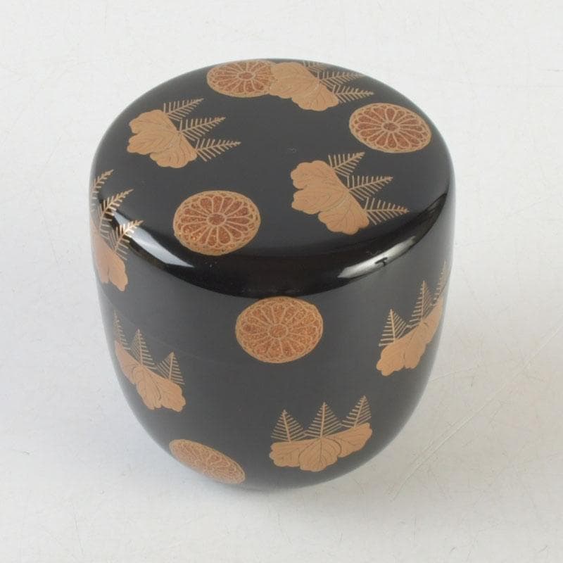 Wajima Lacquer Natsume — Kiku-Kiri Maki-e by Sōhō Mokushiro | Japanese Tea Ceremony