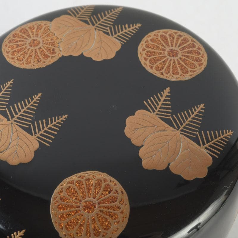 Wajima Lacquer Natsume — Kiku-Kiri Maki-e by Sōhō Mokushiro | Japanese Tea Ceremony