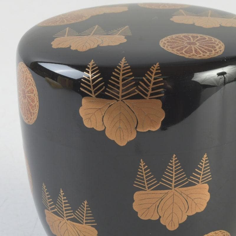 Wajima Lacquer Natsume — Kiku-Kiri Maki-e by Sōhō Mokushiro | Japanese Tea Ceremony