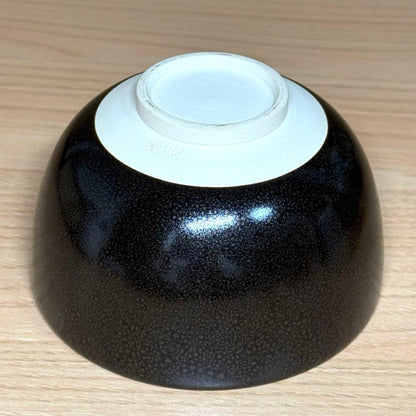 Yuteki Oil-Spot Tenmoku Tea Bowl - Japanese Black Glaze Chawan with Silver Spots