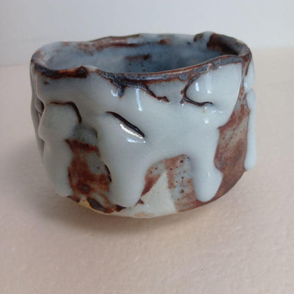 Oni-Shino Tea Bowl by Hasegawa Yoshiaki — Mino Chawan with Tomobako