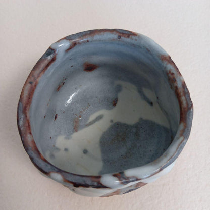 Oni-Shino Tea Bowl by Hasegawa Yoshiaki — Mino Chawan with Tomobako